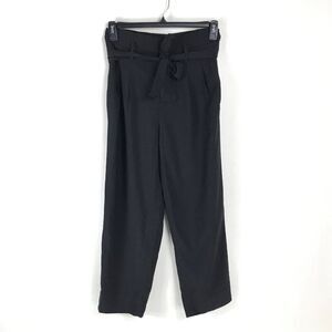 Madewell Drapey Paperbag Pants Women's Size 2 Black High Rise Pleated Casual